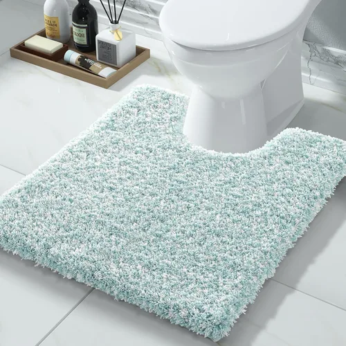 Vista 71 de Yimobra Alfombras de baño en negro y blanco antideslizantes lavables, tapetes de baño ultra suaves y absorbentes de agua, alfombra de ducha suave