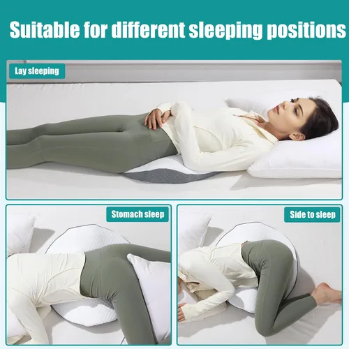 Vista 6 de ROYALAY Almohada de apoyo lumbar para cama, almohada de cintura de espuma viscoelástica para dormir, almohada ergonómica de cuña para soporte
