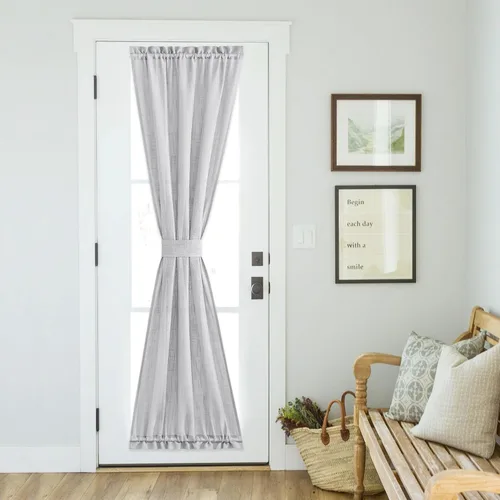 Vista 101 de NICETOWN - Cortinas de luz lateral para puerta de 72 pulgadas de largo para ventanas de lino, cortinas opacas para privacidad con protección contra