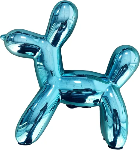Vista 4 de Creative Gifts International Alcancía de animales con globo de perro negro, con acabado metálico, decoración de guardería o escritorio, ranura