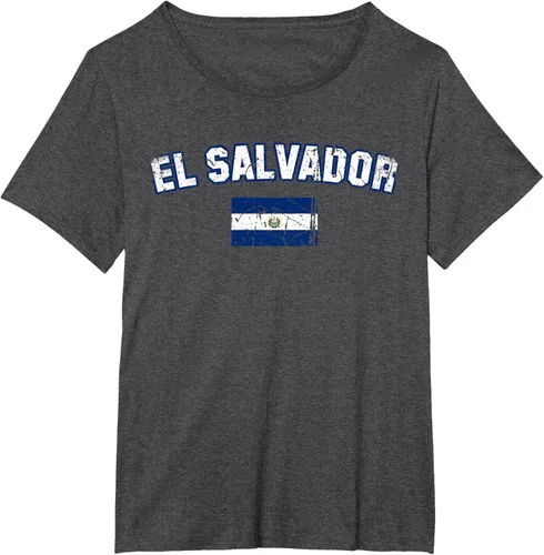 Vista 26 de EL SALVADOR Bandera Vintage Hombres Mujeres Niños Camiseta EL SALVADOR
