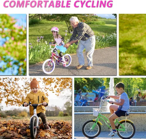 Vista 9 de YLG Cojín de asiento de bicicleta para niñas, funda de asiento de bicicleta acolchada de gel para niños, transpirable y extra suave, espuma