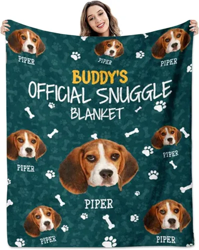 Vista 8 de Pamaheart Sube tu manta de fotos para perro, gato, mascota con foto personalizada, manta de perro y gato, manta de fotos, manta de Navidad de perro