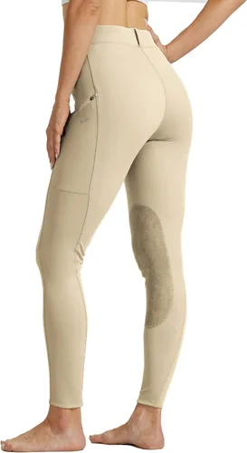 Vista 5 de Willit Mallas de equitación para mujer, pantalones de equitación ecuestre, pantalones de equitación, mallas escolares con bolsillos con cremallera