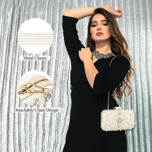 Vista 7 de Tanpell Bolso de noche con cuentas de cristal para mujer