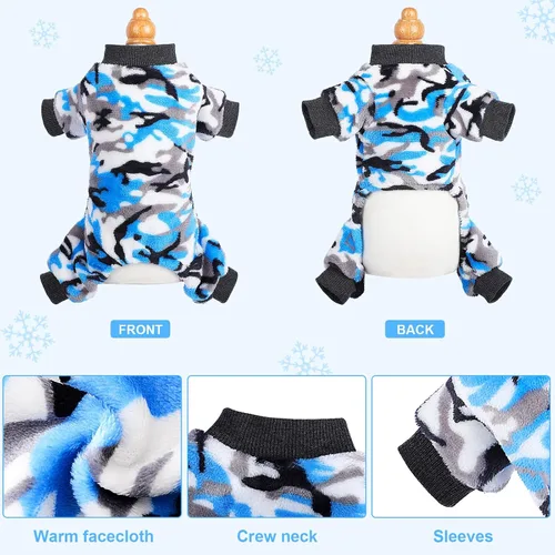 Vista 5 de Suéteres para perros pequeños, suéter cálido para mascotas, suéter para perros pequeños, pijama de forro polar para perro, suéter para cachorros