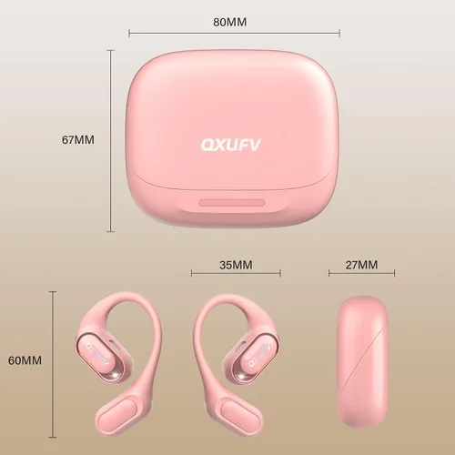 Vista 8 de Auriculares de oreja abierta, auriculares de traducción AI en tiempo Rosa
