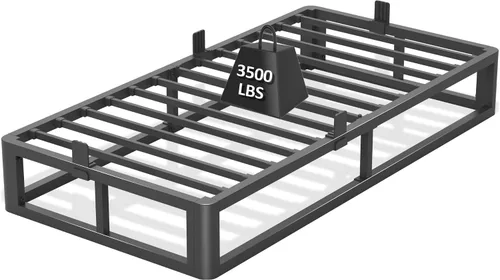 Vista 10 de Firpeesy - Base para cama King de metal de 10 pulgadas con patas de esquinas redondeadas y anti-doblado, listones de acero resistente de 3500 LBS