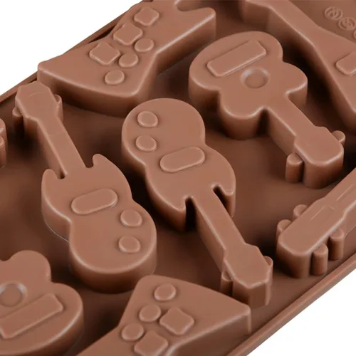 Vista 6 de Cabilock Moldes de guitarra para pasteles de chocolate, moldes para hornear, moldes de chocolate, moldes de chocolate, moldes para bajos, moldes