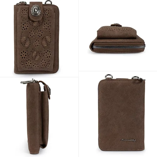 Vista 3 de Montana West Small Crossbody Cell Phone Purses for Women Western Cell Phone Wallet Bags Purses and Handbags with Coin Pocket