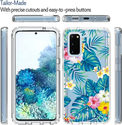 Vista 5 de Funda para Galaxy S20 5G de 6.2 pulgadas (no compatible con S20 FE), para Samsung S20 Clear Case, TPU 360 cuerpo completo a prueba de golpes híbrido