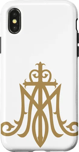 Vista 5 de Funda católica con monograma para iPhone 16 Virgin Mary Insignia Ave Maria