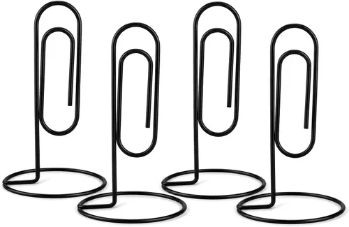 Vista 9 de Soporte para notas de escritorio, 4 piezas de clip de papel de escritorio jumbo, soporte para tarjetas de mesa, soporte de oficina, soporte de 4