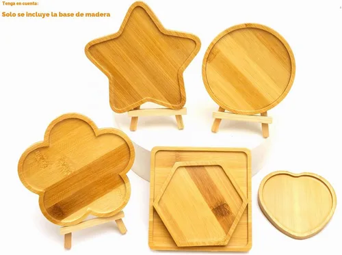 Vista 2 de Lanyani 6 bases de mosaico de madera, sustratos de varias formas para manualidades de mosaico, base de posavasos de azulejos de mosaico..
