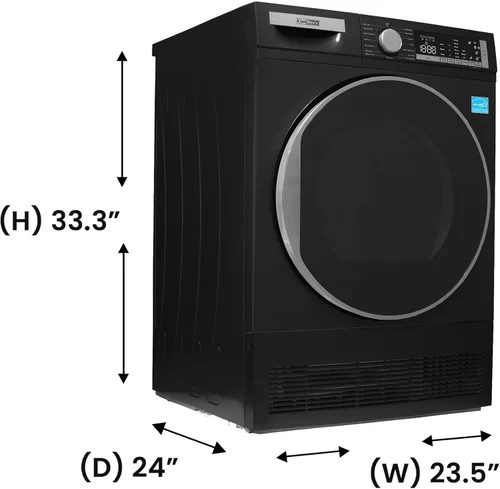 Vista 4 de ConServ Secadora Condensadora de 240V 4 pies cúbicos Refresh Energy Star (Negro Mate)