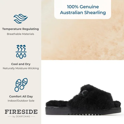 Vista 5 de Dearfoams Women's Fireside Cairns Shearling Easy onOff Slide Sandal Slipper