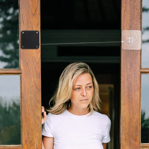 Vista 6 de iplusmile Cierre de puerta sin perforaciones para puertas corredizas mosquitera, cierre automático adhesivo para dormitorio, baño y puertas