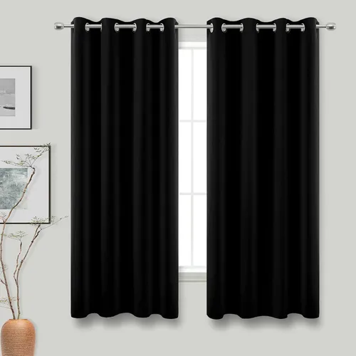 Vista 38 de KOUFALL Cortinas de Baño Aqua para Ventana, Juego de 2 Paneles Decoración Costera Cortinas Cortas Opacas para Ventana Pequeña de Cocina Puerta
