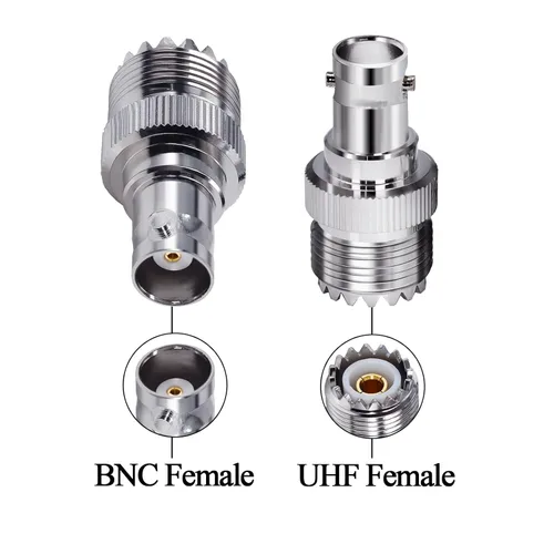 Vista 5 de TUOLNK Adaptador coaxial RF BNC a UHF PL259 SO239 a conector de toma BNC hembra para cable de extensión 2 piezas