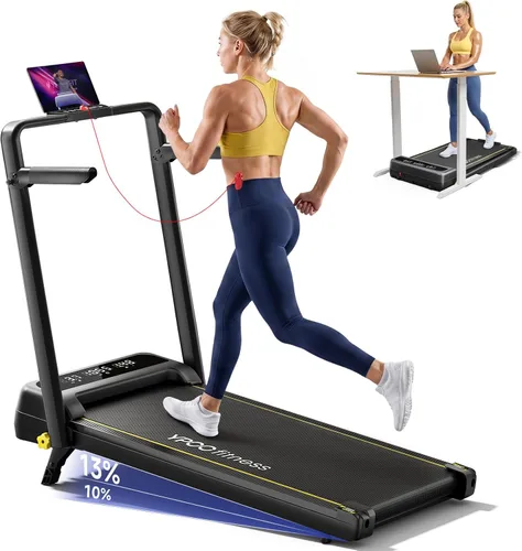 Vista 9 de YPOO Foldable Treadmill with Incline, Walking Pad with Handle Bar 3 Level Incline, Portable Folding Treadmills for Home/Office 300 Lbs Capacity