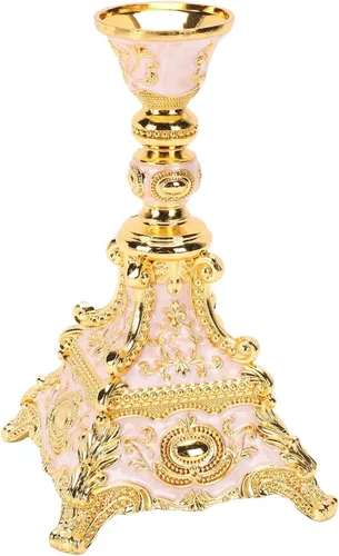 Vista 3 de Zerodis Table Centerpiece Elegant Candle Stick Holder Zinc Alloy Rustic Table Centerpiece for for Wedding Christmas Tabletop Display Household Goods