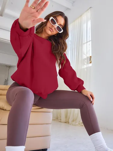 Vista 53 de EFAN Sudaderas de gran tamaño con cuello redondo Y2K para mujer, sudaderas con capucha para otoño, moda 2025, ropa para adolescentes y niñas, lindo