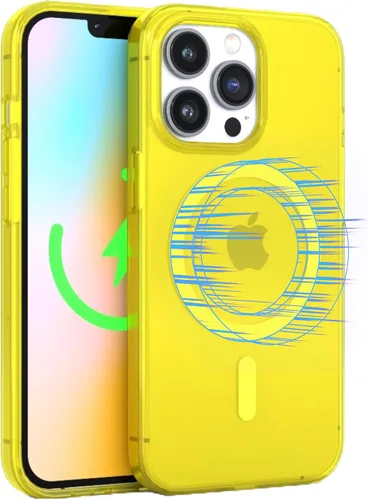 Vista 16 de FELONY - Funda para iPhone 15 Pro, funda transparente de color azul neón Azul claro neón
