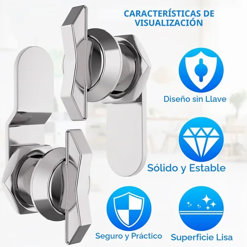 Vista 5 de BEBOBLY Cerradura de leva desplazada de 5/8 pulgadas, 5 compartimentos sin llave para RV, pestillo de cajón de buzón de gabinete, cilindro
