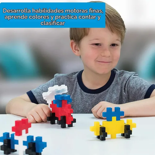 Vista 5 de PLUS PLUS BIG - Set de Juego Abierto - 100 Piezas - Mezcla de Colores Básicos, Juego de Construcción STEM, Piezas de Rompecabezas Grandes