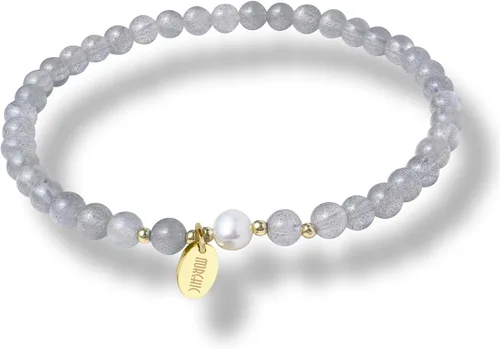 Vista 14 de Morchic - Pulsera elástica con cuentas de gemas naturales de 4 mm para mujeres, con perlas de agua dulce, regalo de cumpleaños de gemas energéticas