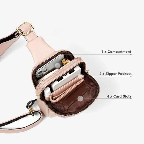 Vista 2 de Aomiduo Mochila pequeña de cuero cruzada para estudiantes mujeres y niñas