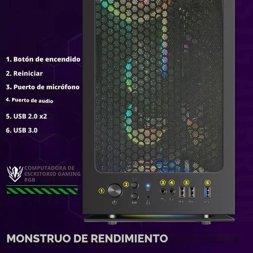 Vista 6 de STGAubron Escritorio para PC para juegos, R5 2600, RTX 2060 6G, 16G