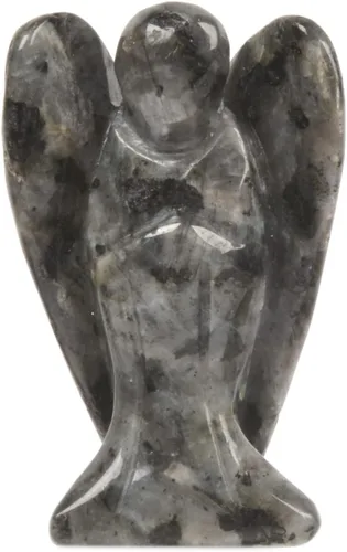 Vista 6 de Justinstones Estatua de Ángel de la Guarda de Gema Tallada en 7 Chakras, Ángel de la Paz en Bolsillo, 5 cm