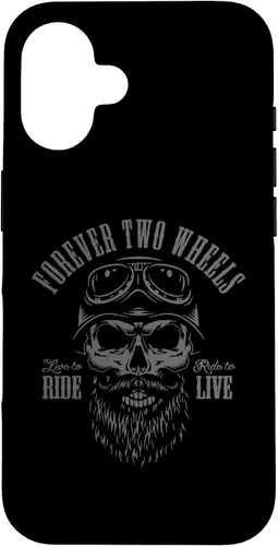 Vista 32 de Forever Two Wheels Biker Skull with Beard Motorcycle Design - Carcasa para iPhone 17