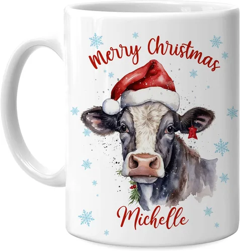 Vista 24 de Hyturtle Regalos personalizados para amantes de los osos – Taza de café de cerámica con nombre personalizado de oso con sombrero de Papá Noel