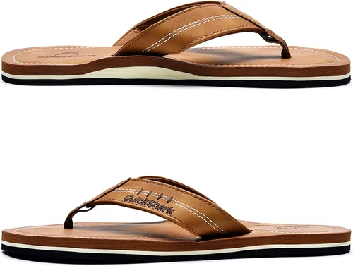 Vista 4 de Quickshark Sandalias de cuero para hombre, con soporte de arco, para playa