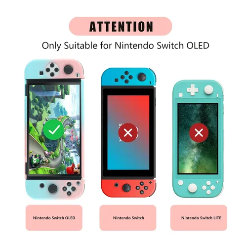 Vista 4 de Switch - Funda protectora OLED protector de funda OLED funda de agarre ergonómica y cómoda para Switch OLED rosado
