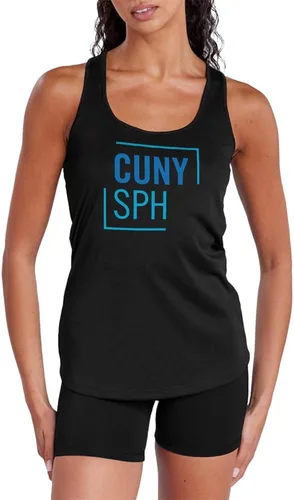 Vista 495 de Camiseta deportiva sin mangas oficial de NCAA Collegiate para mujer, con espalda cruzada, colección con logotipo primario