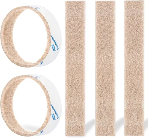 Vista 24 de Almohadillas de fieltro para muebles, 1 rollo de fieltro de 5 x 40 pulgadas, color beige