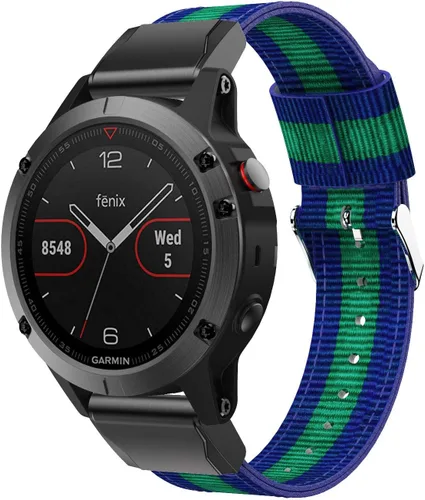 Vista 11 de Correa deportiva de nailon de ajuste rápido compatible con Garmin Fenix 5/Fenix 5 Plus/Forerunner 935/Approach S60/Quatix 5 Smartwatch