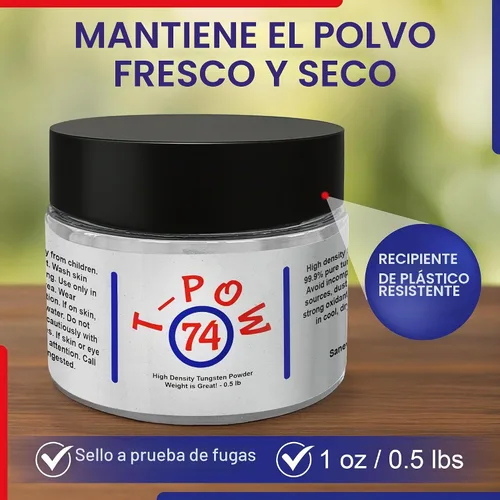 Vista 7 de Polvo de tungsteno, alta densidad, pureza superior al 99.9%, 0.5 lb