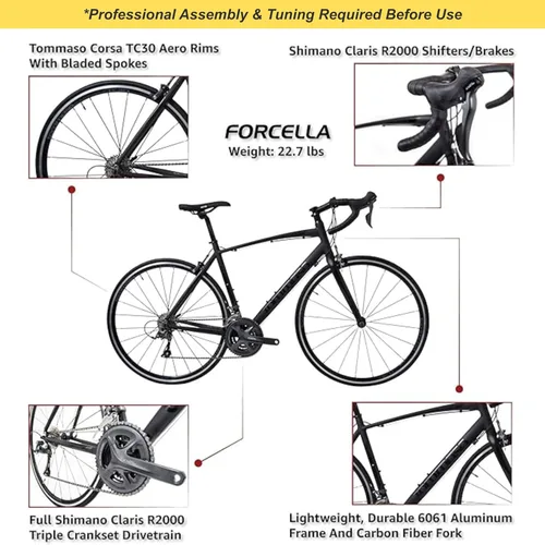 Vista 2 de Tommaso Forcella Sport Bike Performance Aluminum Road Bike Carbon Shimano Claris 24 Speeds Road Bicycle Men Road Bikes for Men