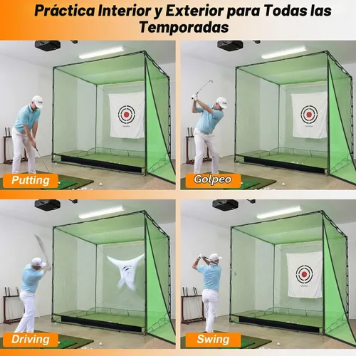 Vista 7 de Gagalileo 7x7x7FT Golf Driving Cage with Steel Frame and Quiet Target