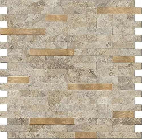Vista 12 de STICKGOO Azulejo de protección contra salpicaduras para despegar y pegar, para cocina y baño, aspecto de madera negra y gris, PVC, mezcla de metal