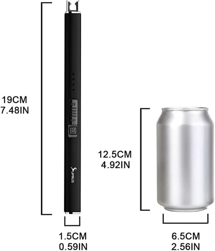 Vista 5 de SUPRUS Encendedor eléctrico de arco resistente al viento, sin llama, recargable por USB, con bloqueo de seguridad para velas, barbacoa, camping