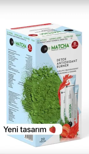 Vista 2 de Té matcha japonés de primera calidad Polvo de té verde matcha con sabor a fresa, grado culinario japonés, en sobres de 0.28 oz, 40 bolsitas 8
