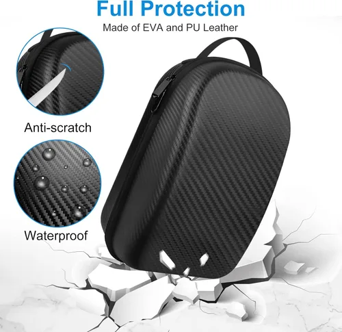Vista 3 de Linkstyle Funda rígida de transporte compatible con Oculus Quest 2, funda de viaje de realidad virtual para controladores de auriculares