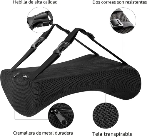 Vista 5 de Amazon Basics Cómodo cojín de asiento y soporte lumbar para sillas de oficina, espuma viscoelástica mejorada de gel, paquete de 2, rectangular
