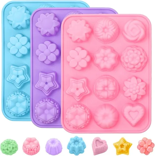 Vista 19 de SJ - 2 moldes de silicona para jabón en barra de masaje para hacer jabones, hechos a mano, antiadherentes y sin BPA (azul y verde menta)