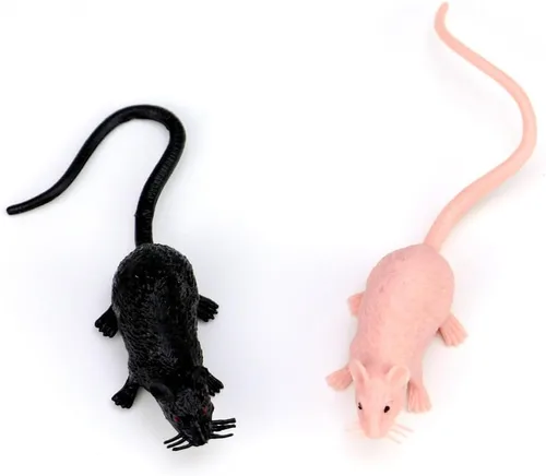 Vista 2 de 80 piezas de mini ratones simulados de ratón, ratones de plástico, ratones falsos, ratones falsos, para fiesta de broma de Halloween, regalos